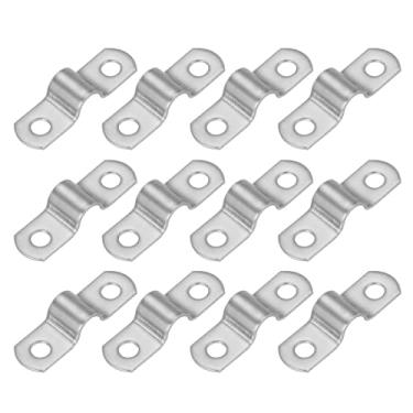 Imagem de PATIKIL 1/3" (8 mm) Correia de tubulação rígida, 12 peças braçadeira de conduíte de aço inoxidável 304 2 furos engrossar suporte de tubo braçadeira de tubo para fixação de fio de cabo de tubulação