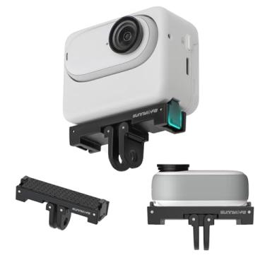 Imagem de Sinyutia Suporte magnético de liberação rápida para acessórios Insta 360 Go 3s - Adaptador de montagem de câmera de liga de alumínio com porta rosqueada de 1/10.2 cm para tripés e bastões de selfie