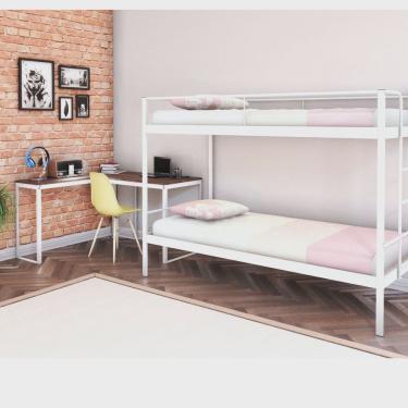 Imagem de Conjunto para Quarto 1 Beliche e 1 Escrivaninha em L 126x126cm Completa Casa