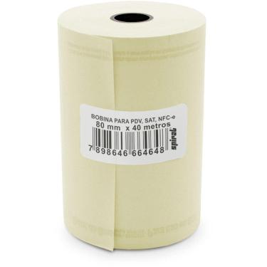 Imagem de Bobina Térmica para pdv, 80mmx40m, Amarela, 64648, Spiral - pt 1 un