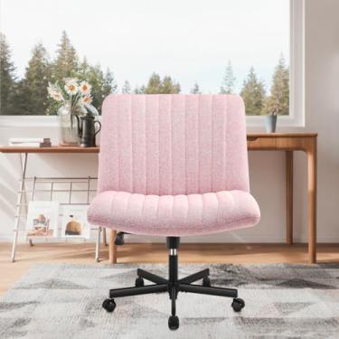 Imagem de Cadeira de Escritório Python Fly Leisure, Assento Extra Grande e Largo em Tecido (Rosa)