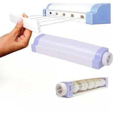 Imagem de Varal Retratil Parede Automatico 5 Cordas Portátil Extensível(branco)