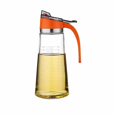 Imagem de Garrafa de azeite de oliva de vidro reforçado Premium 500 ml Recipiente de vinagre de cozinha Garrafa de molho de soja Garrafa de armazenamento de vinagre de vidro moderna (Cor: A) (C)
