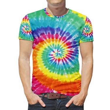 Imagem de Camiseta Tie Dye Masculina Roupas Verão Tai Dai Est3 - Alemark, Malha 