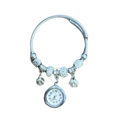 Imagem de Pulseira Bracelete Elefantes + Relógio Pandora Aço Cirúrgico - Gol Mix