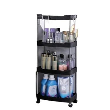 Imagem de Carrinho Organizador 4 andares Multiuso Prateleira Carrinho 4 camadas(Preto,KIT 3 CARRINHOS P+M+G)