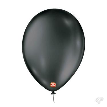 Imagem de Balao 7 liso c/50 preto ebano sao roque - são roque