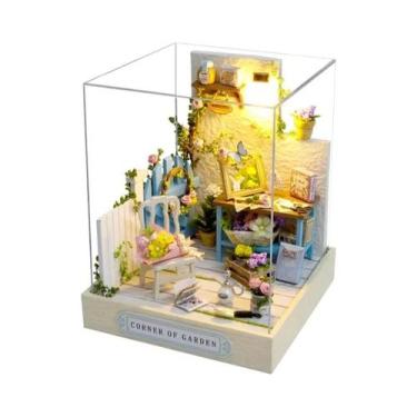 Imagem de Meninas Diy Casa De Boneca De Madeira Mini Kit 3d Quebra-cabeça Artesa