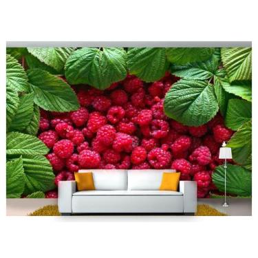 Imagem de Papel De Parede Frutas Framboesas Vermelhas 3D Al189 - Você Decora
