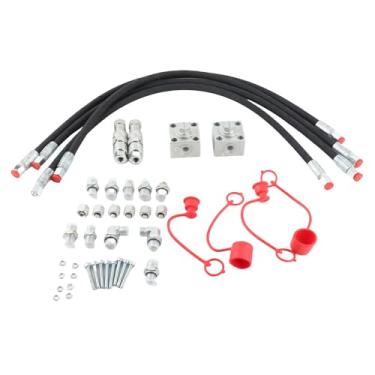 Imagem de KIMISS 2pcs 3 Válvulas de Desviador Com Conectores Rápidos e Mangueiras BL de 31 Polegadas para Mini Escavadeiras de 1-2 Ton C Se - Ideal para Maior Eficiência Hidráulica