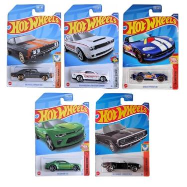 Imagem de Hot Wheels 2022 Muscle Cars 5-Pack Bundle– Dodge Charger, '69 Camaro, Viper & More | Die-Cast Metal 1:64 Scale | Collector’s Limited Release L2593