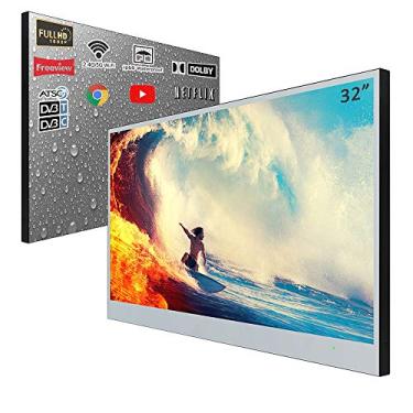 Imagem de Soulaca 32" Smart Tv De Banheiro Com Espelho Mágico, Televisão Led À Prova D'Água, Wi-Fi, Bluetooth, Sintonizador Dtv, Android, Spa, Tela Grande, Embutida Na Parede Para Cozinha Hotel