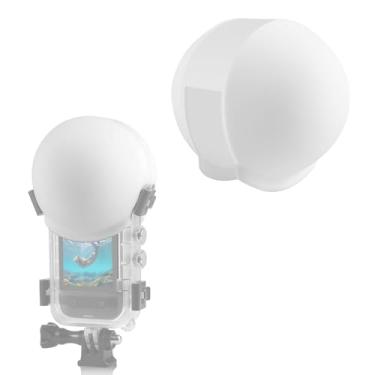 Imagem de PULUZ Protetor de lente para Insta360 X5 capa invisível de carcaça de mergulho, capa protetora de silicone, acessórios de capa protetora de lente (branco)