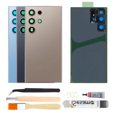 Imagem de Vidro traseiro para Samsung Galaxy S24 Ultra com kit de ferramentas de reparo (cinza titânio)