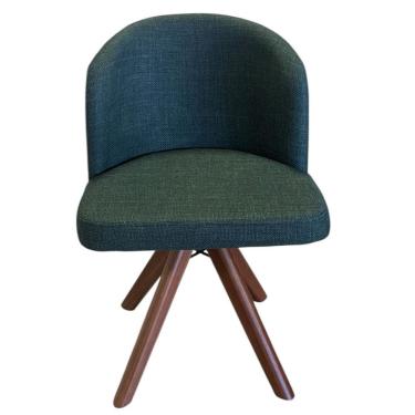 Imagem de Cadeira Giratória Madeira Maciça Cor Castanho com Assento Estofado Joana – Exclusiva