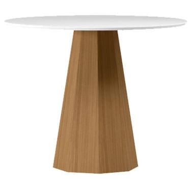 Imagem de Mesa De Jantar 100x100 Cm Isis Com Vidro Ype Off White – New Ceval