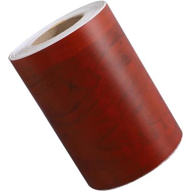 Imagem de Rodapé Moldagem Peel And Stick Pvc Autoadesivo Papel De Parede Borda Placa Guarnição Adesivo De Moldagem 7,87 Polegadas X 16,40 Pés, 7 Mahogany