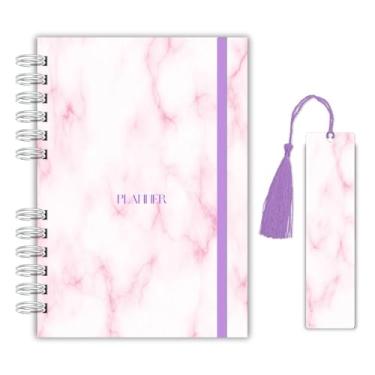 Imagem de Planner Permanente com Capa Dura – Ideal para Organização do Ano Todo - Marmore Rosa