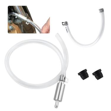 Imagem de IHOTDER Mangueira de sangria de freio de carro com válvula de retenção unidirecional, substituição de mangueiras de sangramento de fluido de freio durável, ferramenta de sangria de freios universais