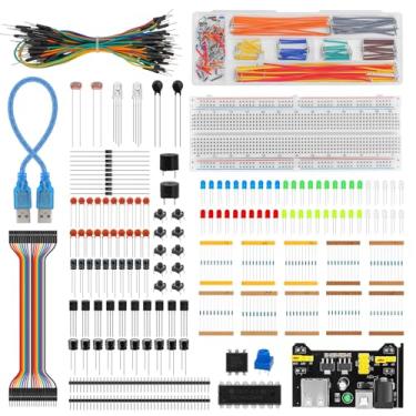 Imagem de YELUFT Kit Básico De Eletrônica Para Arduino, Placa Ensaio Com 830 Pontos Conexão E Fonte Alimentação, Mais 400 Componentes, Compatível Arduino Uno R3, Raspberry Pi, Stm32
