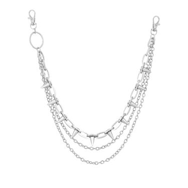 Imagem de Sacina Corrente para o corpo da calça com pontas em camadas prateadas