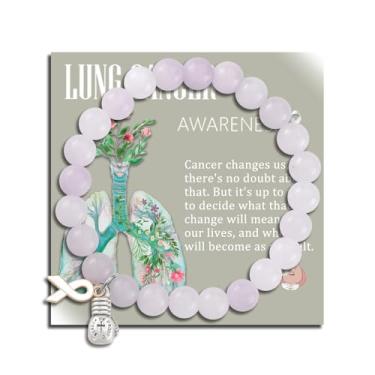 Imagem de liforlove Pulseiras de conscientização do câncer de pulmão, produtos de conscientização do câncer de pulmão, pulseiras de conscientização sobre o câncer de pulmão, presentes engraçados para