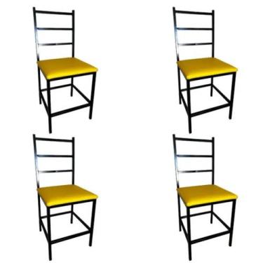 Imagem de Kit 4 Cadeiras Reforçada Para Cozinha E Sala Jantar Vitoria Assento Am