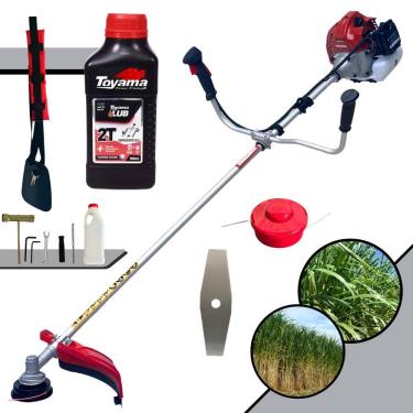 Imagem de Roçadeira Multifunções Kawashima BCJ620-L À Gasolina 3HP de Potência 62cc 10.000rpm Com Carretel de Nylon + Faca 2 Pontas + ÓLEO TOYAMA 2 Tempos
