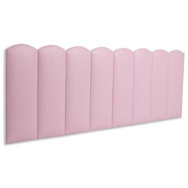 Imagem de Cabeceira Queen Kit 8 Placas Modelo Nuvem - Courino Rosa