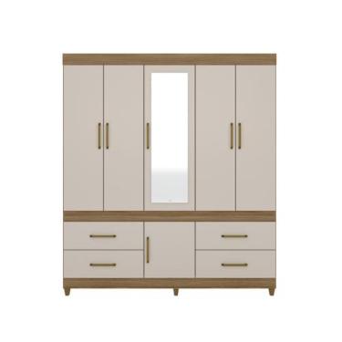 Imagem de Guarda - Roupa Casal Guarujá - 06 Portas - Amêndola Touch /Off White -