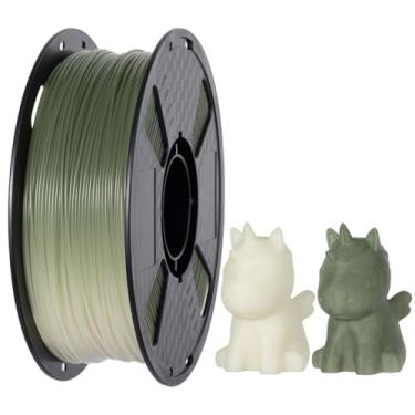 Imagem de CC3D UV Sunlight Color Changes Filamento PLA 1,75 mm 1KG Verde oliva para branco FDM Impressora 3D Filamento Materiais de impressão 3D Mudança de cor PLA Verde Branco