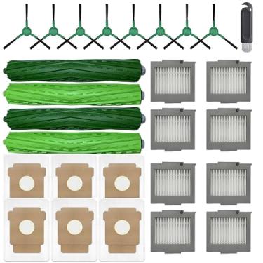 Imagem de Kit de acessórios de peças de reposição para aspirador de pó IRobot Roomba Max 705 Vac Plus 504 Vac, 2 escovas de rolo, 6 sacos de pó, 8 filtros HEPA, 8 escovas laterais, 1 ferramenta de limpeza