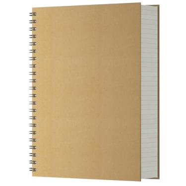 Imagem de EUSOAR Caderno pautado universitário, 1 pacote A4 21 x 28,4 cm, capa dura, pautado em espiral, caderno, 240 páginas (120 folhas), caderno profissional para fazer anotações, escola, negócios, trabalho