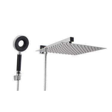 Imagem de Ducha Inox 304 30x30 cm c/ Ducha Manual 3 Jatos em ABS com Trava - AMG