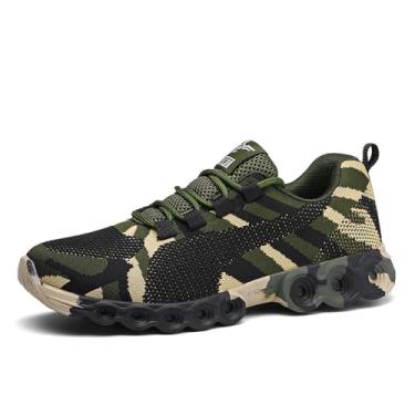 Imagem de Tênis masculino camuflado para uso ao ar livre, camuflagem, tênis de corrida masculino, treinamento militar, casual, esportes, escalada, acampamento, caminhada, calçados, Camuflagem, 39