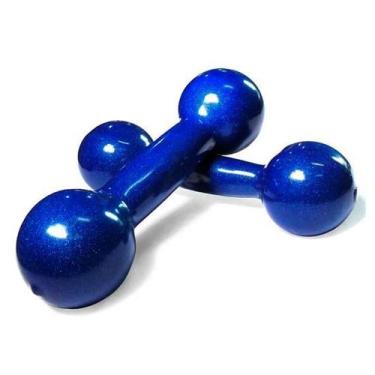 Imagem de Par de Halteres 01 Kg Emborrachado - Fundminas, Azul, ST
