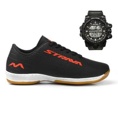 Imagem de Chuteira Futsal Strava Clickshop Quadra Salão Costurada Preto  Infanto