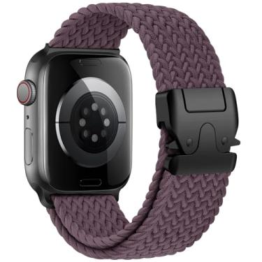 Imagem de Pulseira Trançada de Nylon Estilo Militar Compatível com Apple Watch Ultra 49mm, Series 10/9/8/7/6/5/SE – Correia Ajustável Parachute Strap 41mm 42mm 44mm 45mm 46mm (Dark cherry, 42 44 45 49 S10-46mm)