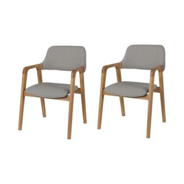 Imagem de Conjunto 2 Cadeiras de Jantar Ruth Estrutura em Madeira Maciça Estilo 