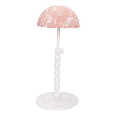 Imagem de KiBcsLic Suporte para cabeça de peruca, suporte para armazenamento de perucas, organizador estável e antiderrapante, display para chapéus, para estilizar, Rosa