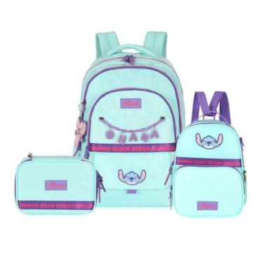Imagem de Kit Stitch Mochila De Costas Lancheira Térmica e Estojo Box 100 Pens M