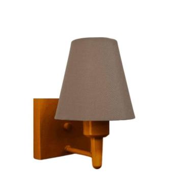 Imagem de Arandela Quadrada Md-2034 Cobre Cúpula Em Tecido Cone Caqui - Bivolt