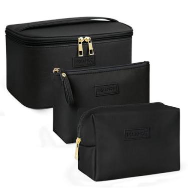 Imagem de Bolsa de maquiagem MAANGE Large com 2 pequenos conjuntos de viagem de 