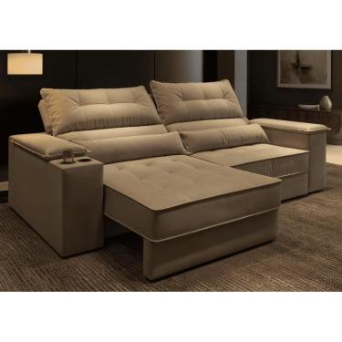 Imagem de Sofá Manhattan Retrátil Reclinável 3 Lugares Suede 2,1m