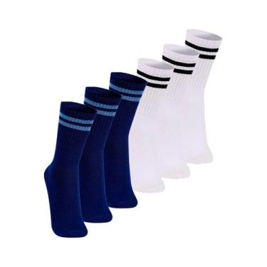 Imagem de Kit com 6 Pares de Meias Esportiva Cano Longo Lupo 3292-009 Colorido, 