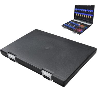 Imagem de EHERDM Caixa organizadora de equipamentos de pesca pequena à prova d'água estojo de armazenamento de iscas de peixe suporte de iscas de mosca dupla face com placa transparente, acessórios portáteis de