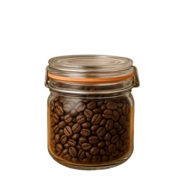 Imagem de Potes Hermetico De Vidro Kit Com 3 Tampa Com Vedação Para Alimentos 450ml Frutas Café Açúcar Comida(1 POTE 450ml)