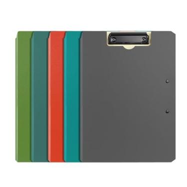 Imagem de Pastas 5 peças de pasta prancheta dobrável multicolorida, clipe duplo resistente, organizador arquivo contrato, fichário