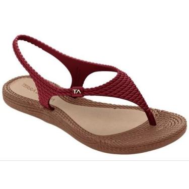 Imagem de Sandália feminina Terra & Água Original 260600, Vermelho framboesa, 38