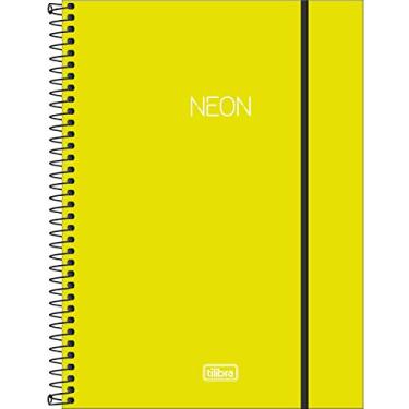 Imagem de Tilibra - Caderno Espiral Capa Plástica Universitário 10 Matérias Neon Verde Limão 160 Folhas, Formato: 200mm x 275mm